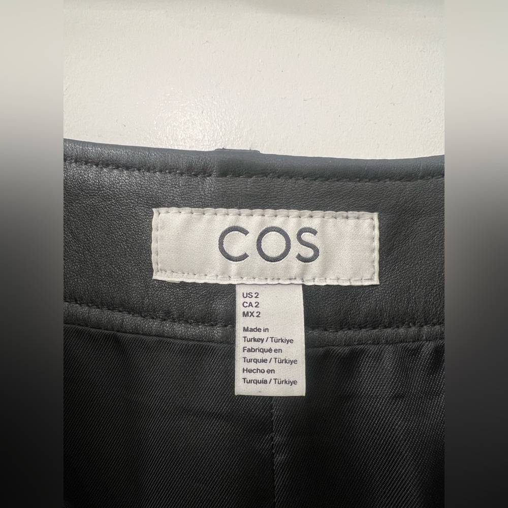 COS ZIP-UP LEATHER MIDI SKIRT - Picture 8 of 11